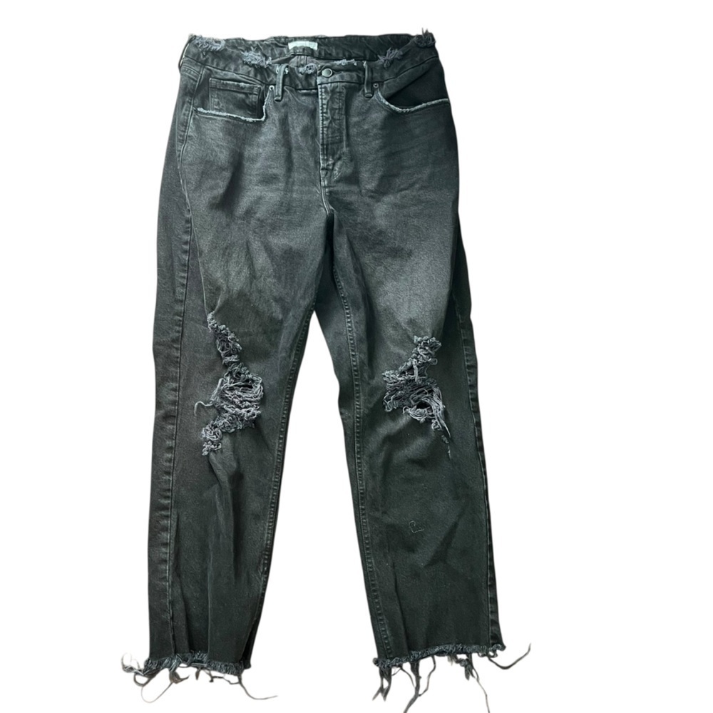 3/$30 ☀️ Good American Black Distress Charcoal  Denim
